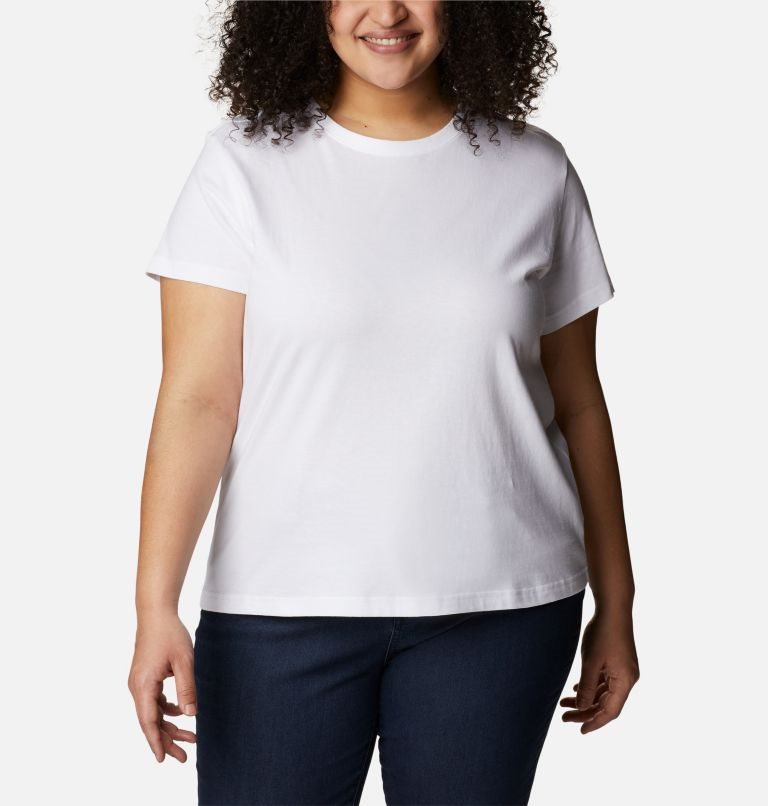 Tricouri Columbia Sapphire Point Scurte Sleeve Dama Albi | Plus Size DJQS8A017